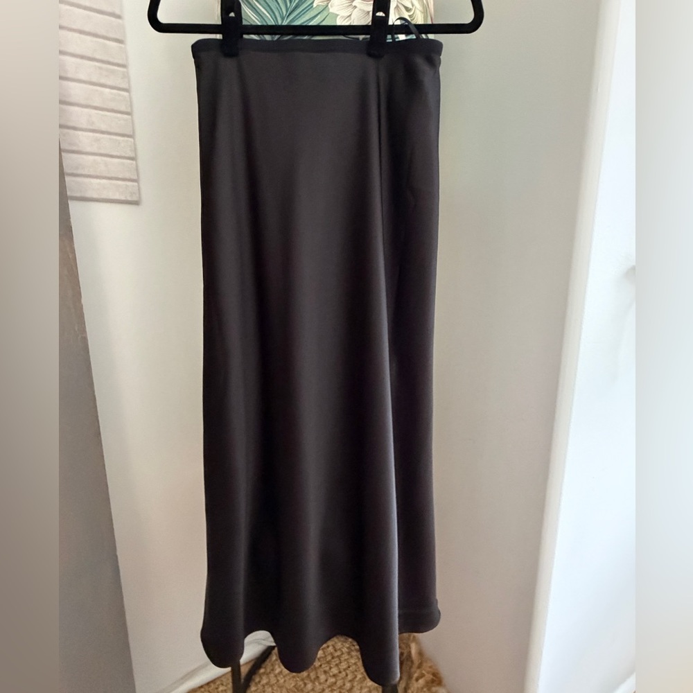 Uniqlo Black Satin Maxi Skirt
